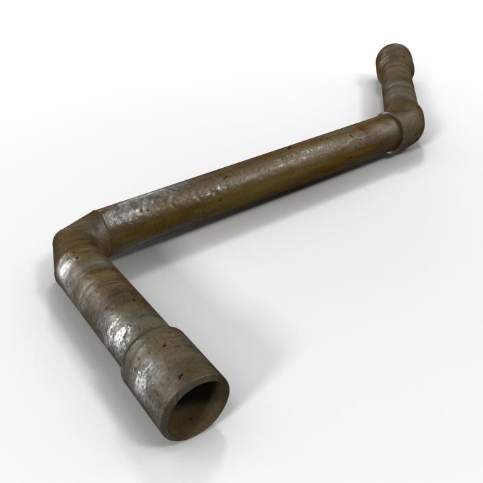 Broken Iron Pipe 14 3D model