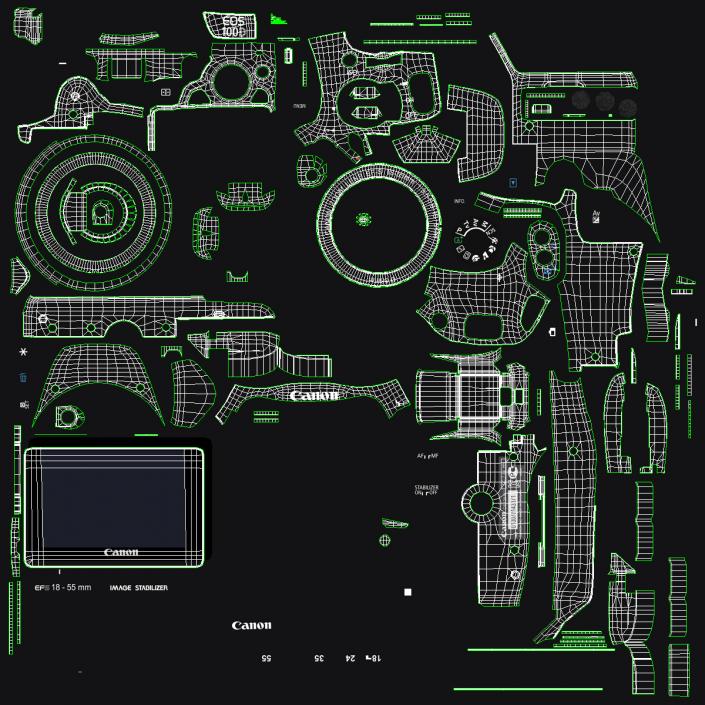 Canon EOS 100D 3D model