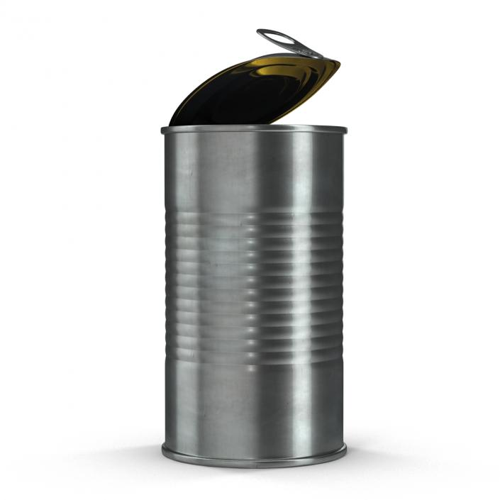 3D Open Empty Tin Can model