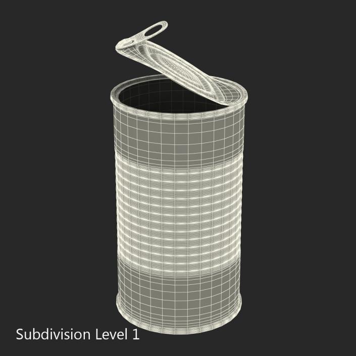 3D Open Empty Tin Can model