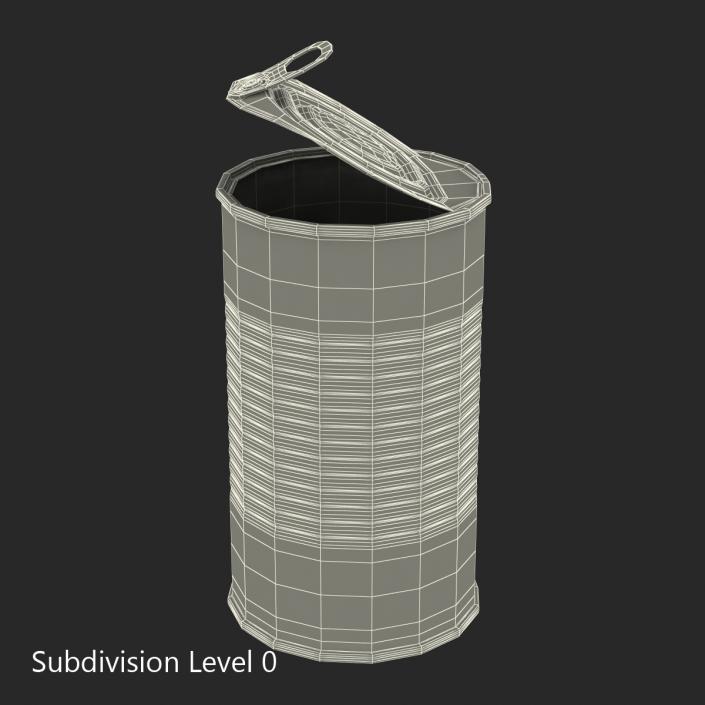 3D Open Empty Tin Can model