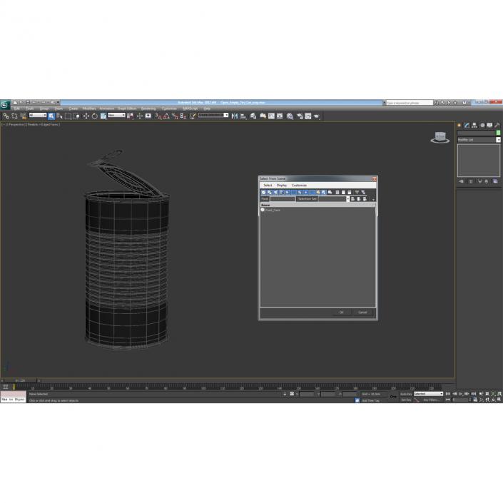 3D Open Empty Tin Can model