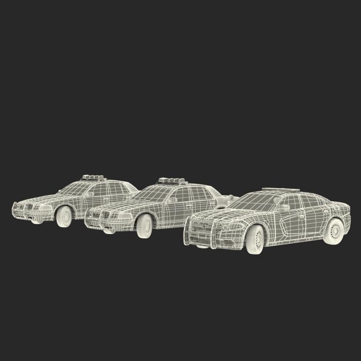 Generic Police Cars Rigged Collection 3D