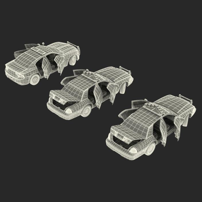 Generic Police Cars Rigged Collection 3D