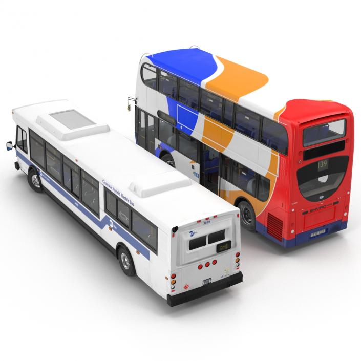 3D model Rigged Buses Collection 3