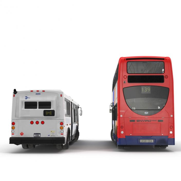 3D model Rigged Buses Collection 3