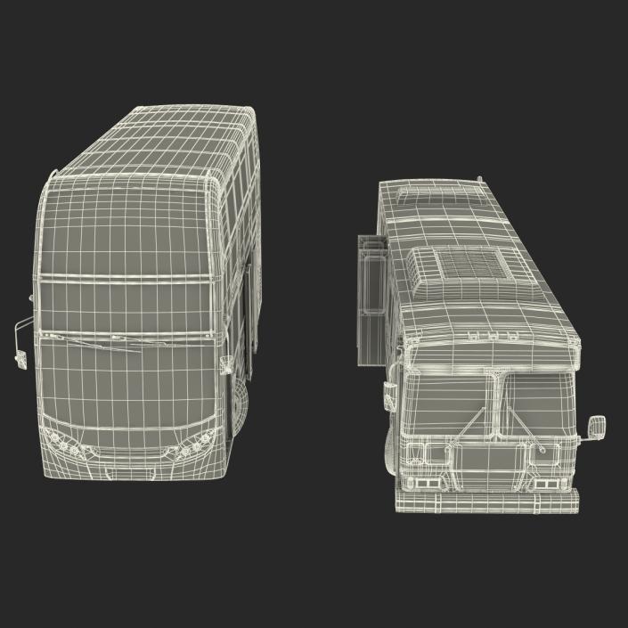 3D model Rigged Buses Collection 3