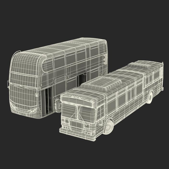 3D model Rigged Buses Collection 3