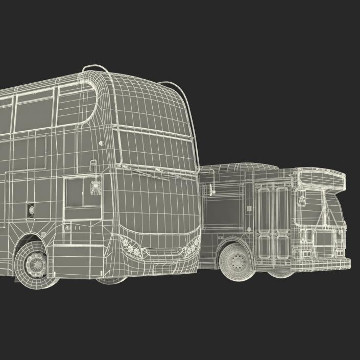 3D model Rigged Buses Collection 3