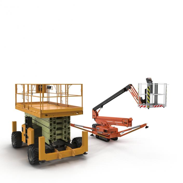 3D Scissor Lifts Rigged Collection