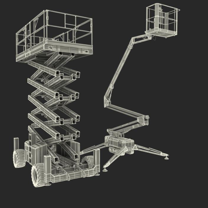 3D Scissor Lifts Rigged Collection