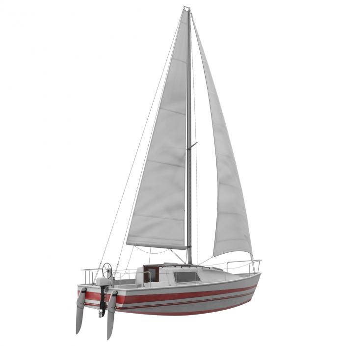 Small Sailing Yacht 3D model