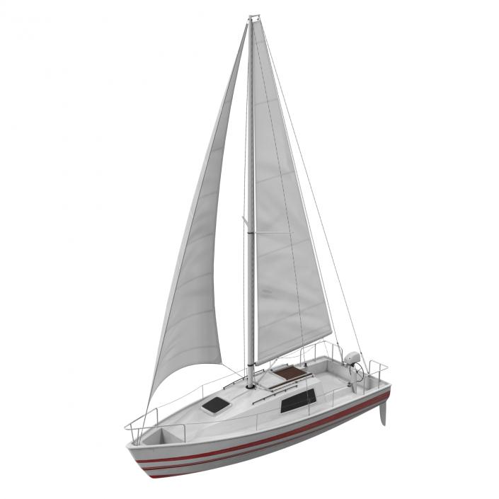 Small Sailing Yacht 3D model