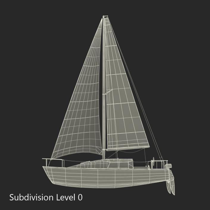 Small Sailing Yacht 3D model