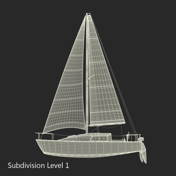 Small Sailing Yacht 3D model