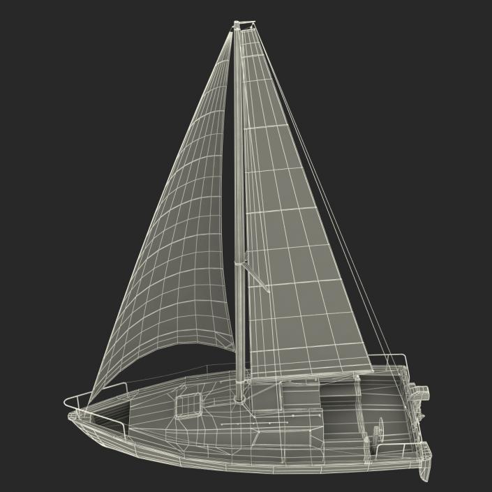 Small Sailing Yacht 3D model