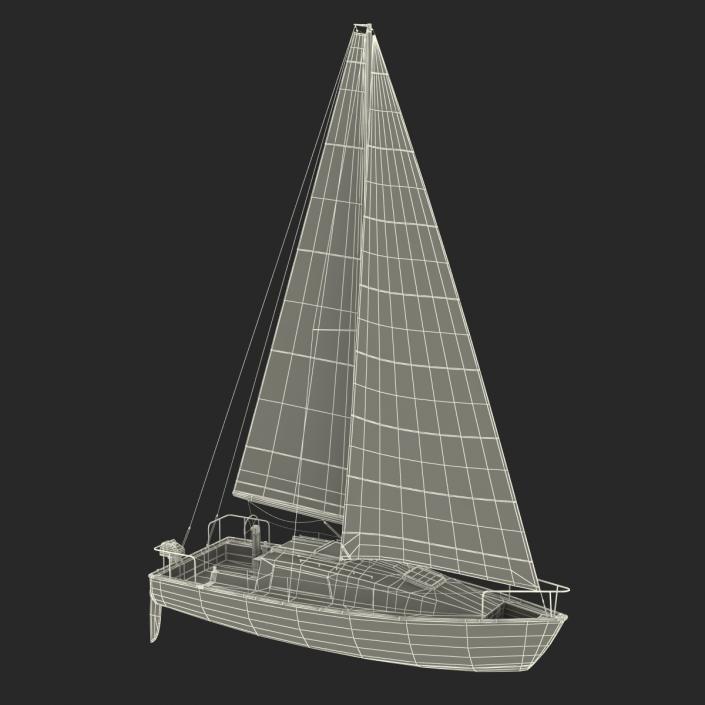 Small Sailing Yacht 3D model