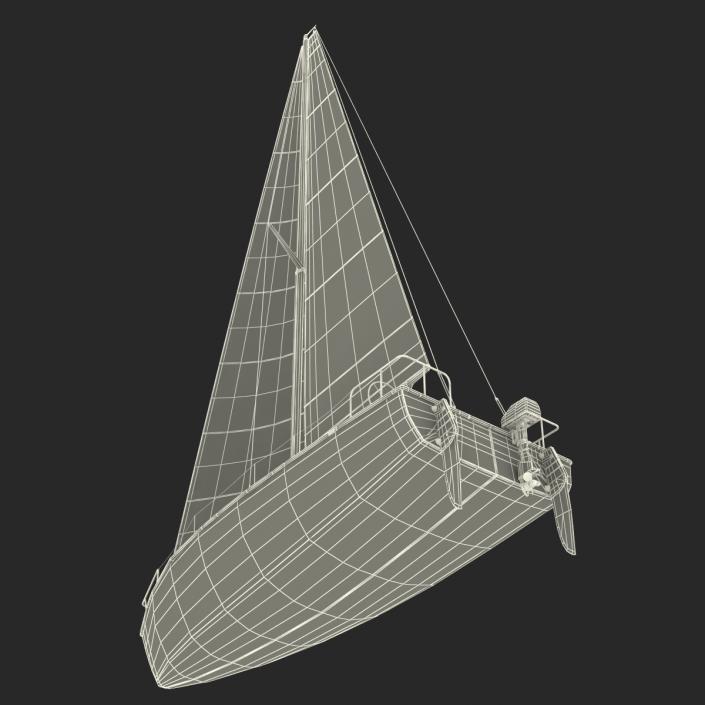 Small Sailing Yacht 3D model