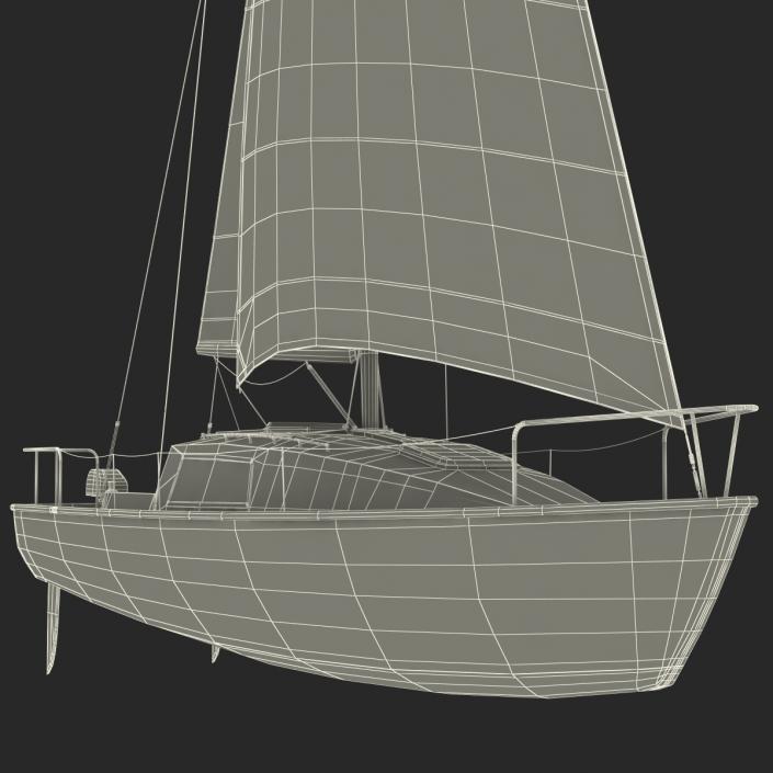 Small Sailing Yacht 3D model