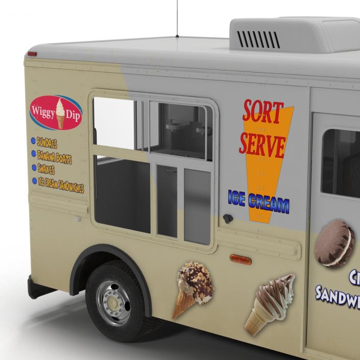 3D model Ice Cream Van Rigged