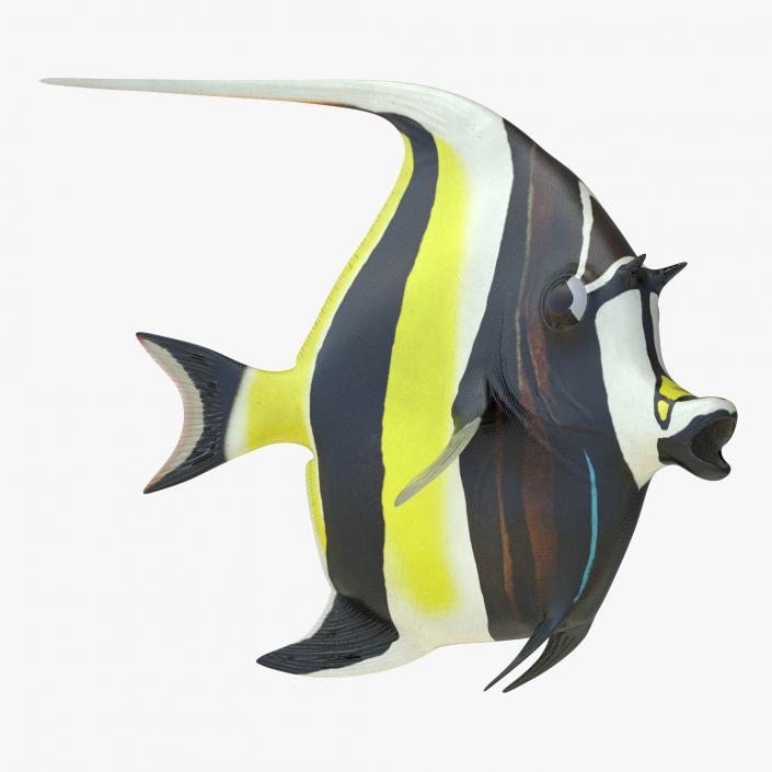 Moorish Idol Fish Rigged 3D model