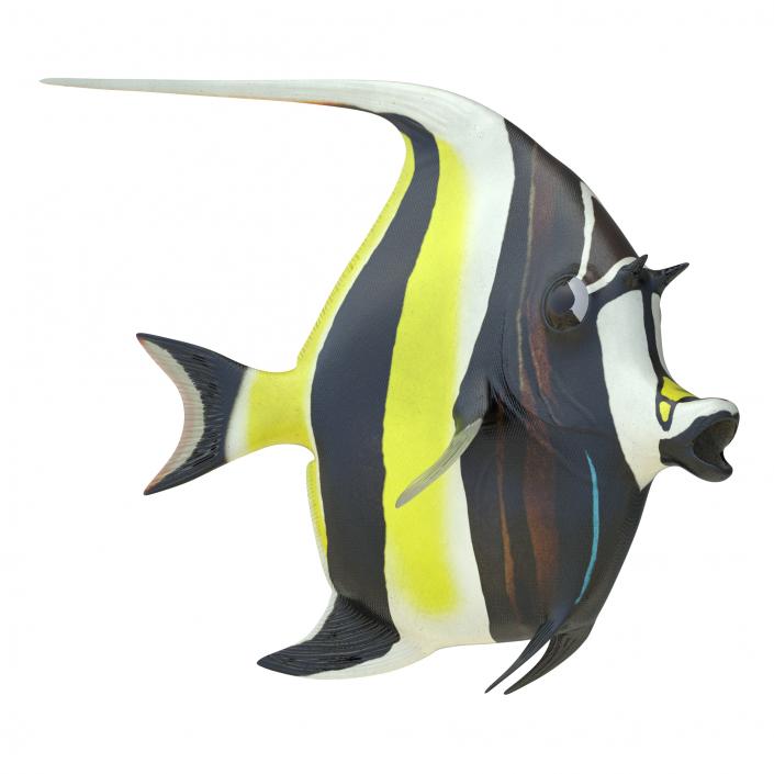 Moorish Idol Fish Rigged 3D model