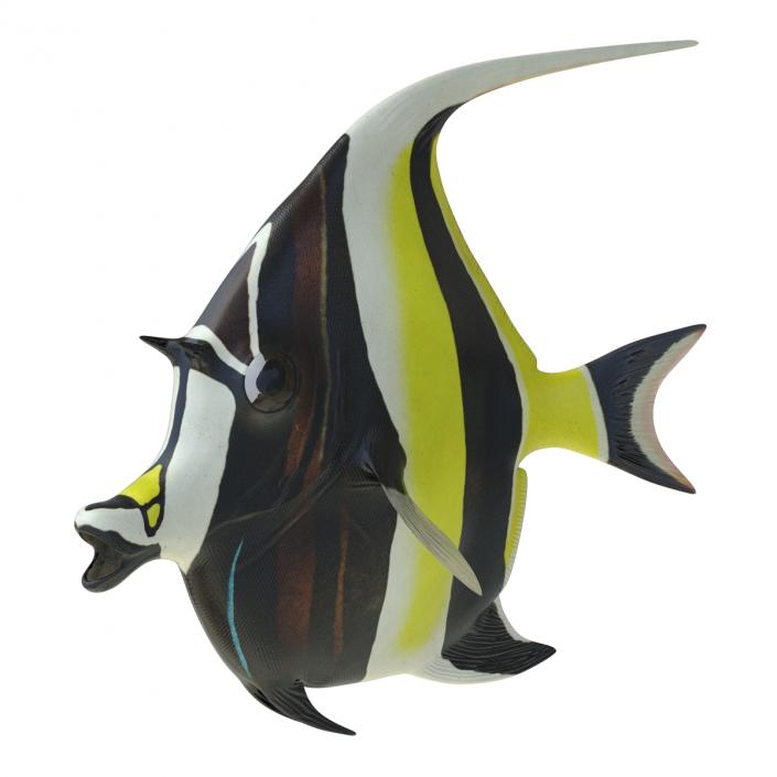 Moorish Idol Fish Rigged 3D model