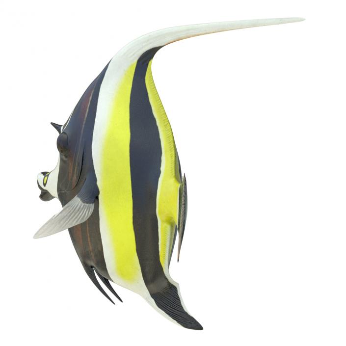 Moorish Idol Fish Rigged 3D model