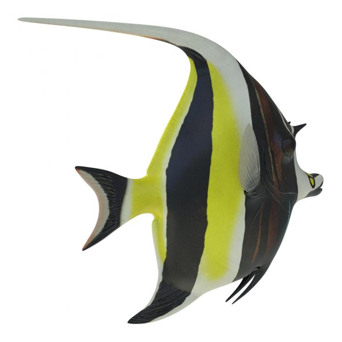 Moorish Idol Fish Rigged 3D model