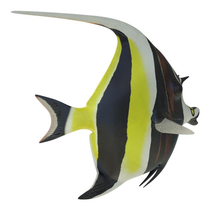 Moorish Idol Fish Rigged 3D model