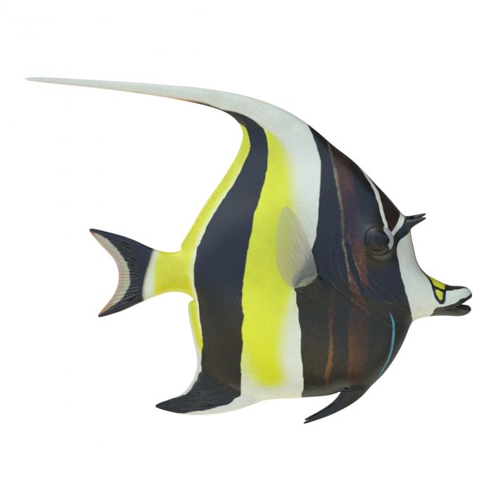 Moorish Idol Fish Rigged 3D model