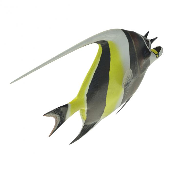 Moorish Idol Fish Rigged 3D model