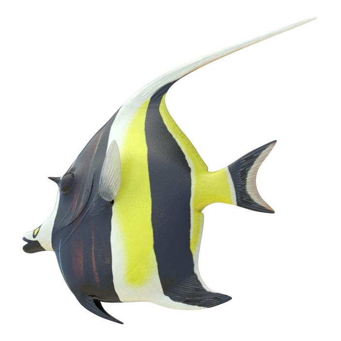 Moorish Idol Fish Rigged 3D model