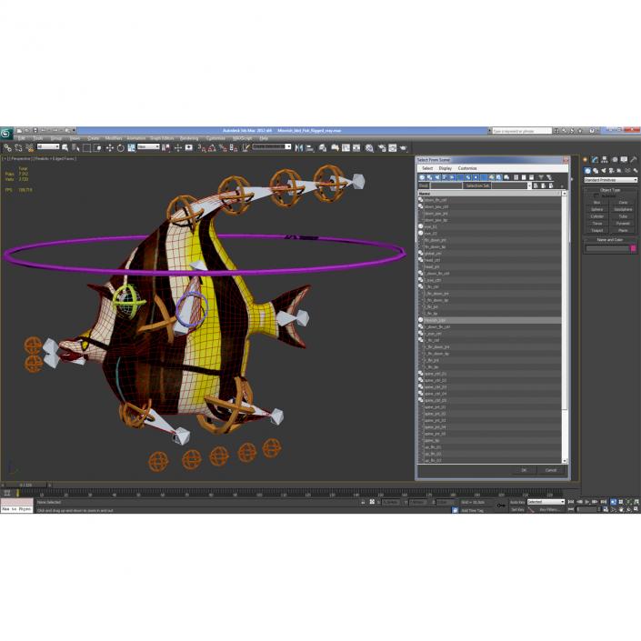 Moorish Idol Fish Rigged 3D model