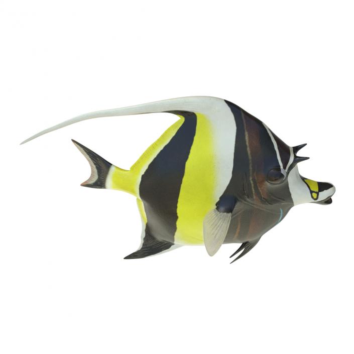 Moorish Idol Fish Pose 2 3D model