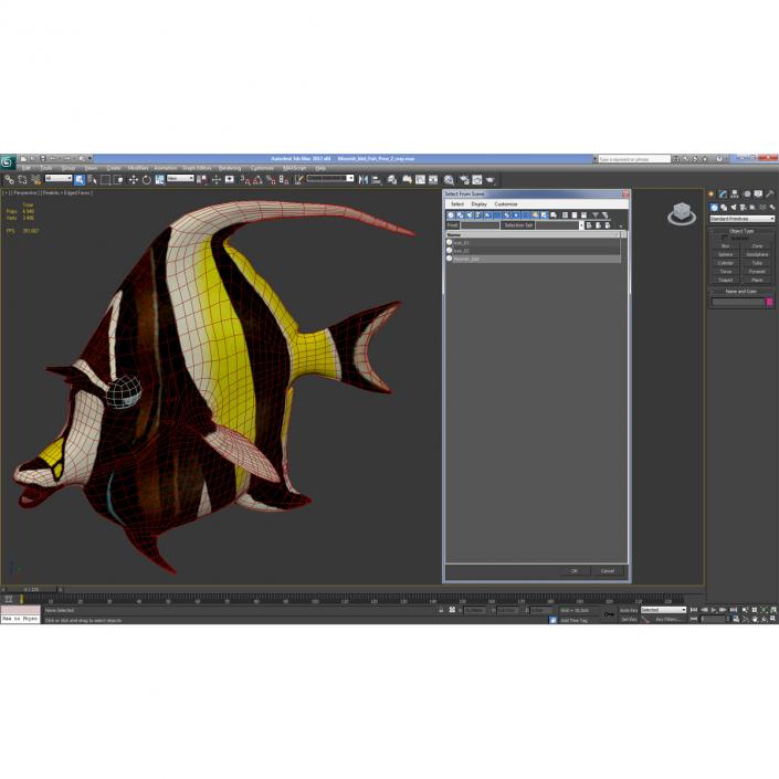 Moorish Idol Fish Pose 2 3D model