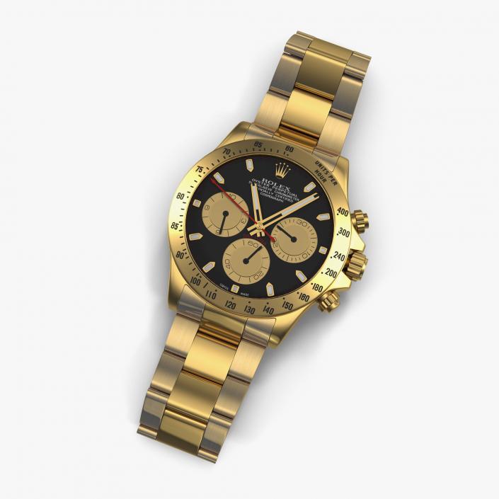 Rolex Gold Daytona Black Dial 3D model