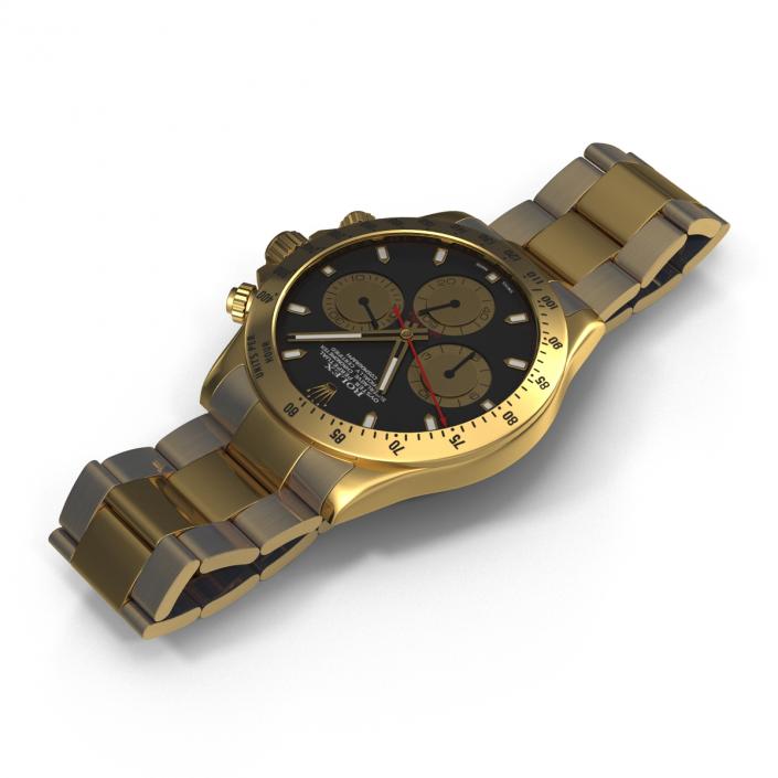 Rolex Gold Daytona Black Dial 3D model