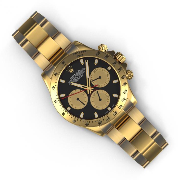 Rolex Gold Daytona Black Dial 3D model