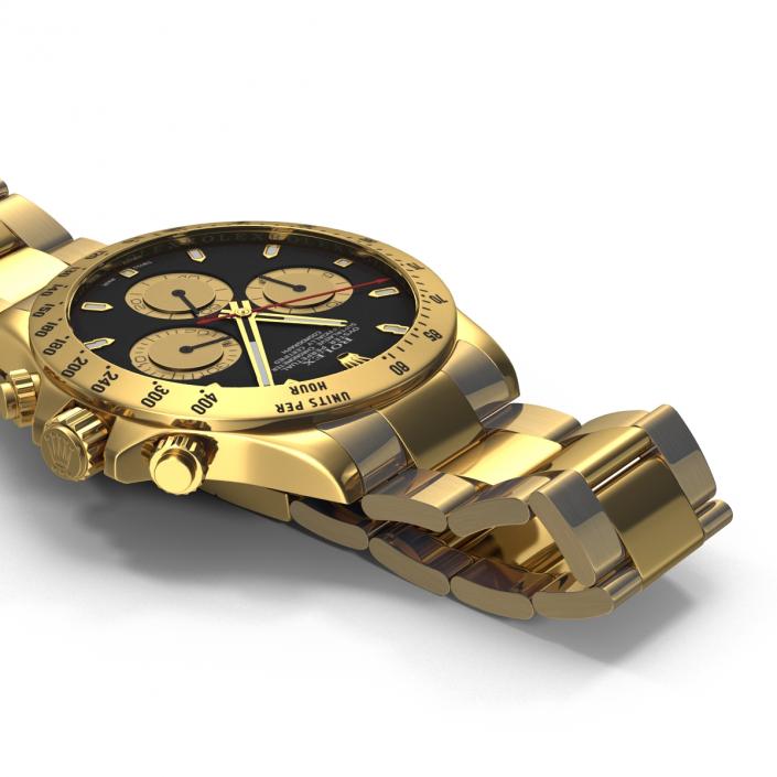 Rolex Gold Daytona Black Dial 3D model