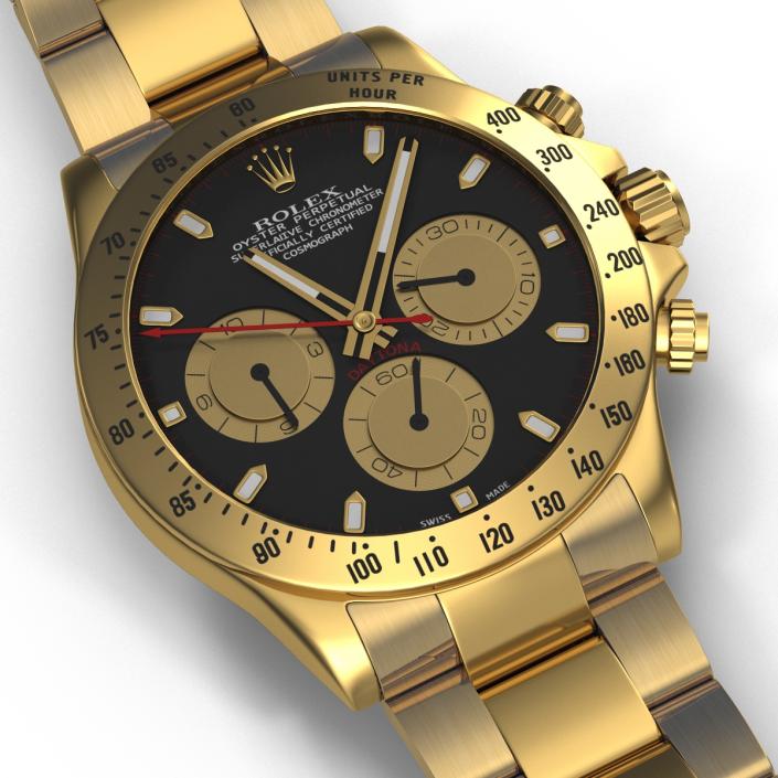 Rolex Gold Daytona Black Dial 3D model