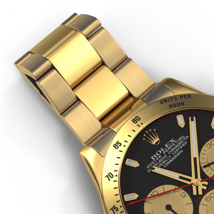 Rolex Gold Daytona Black Dial 3D model