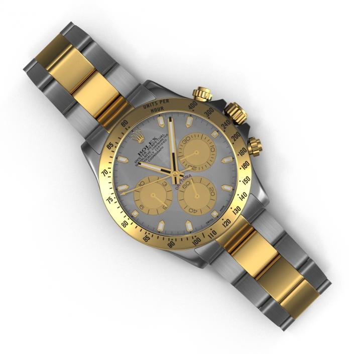 3D Rolex Daytona Two Tone White model