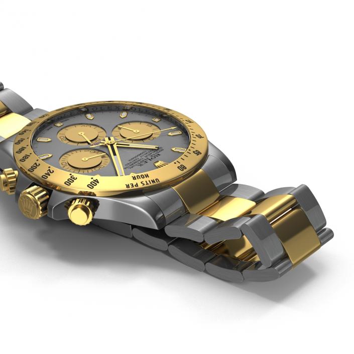 3D Rolex Daytona Two Tone White model