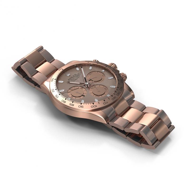 3D Rolex Daytona Pink Gold model