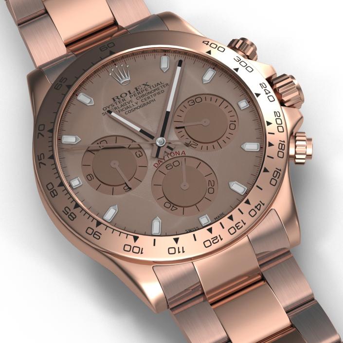 3D Rolex Daytona Pink Gold model