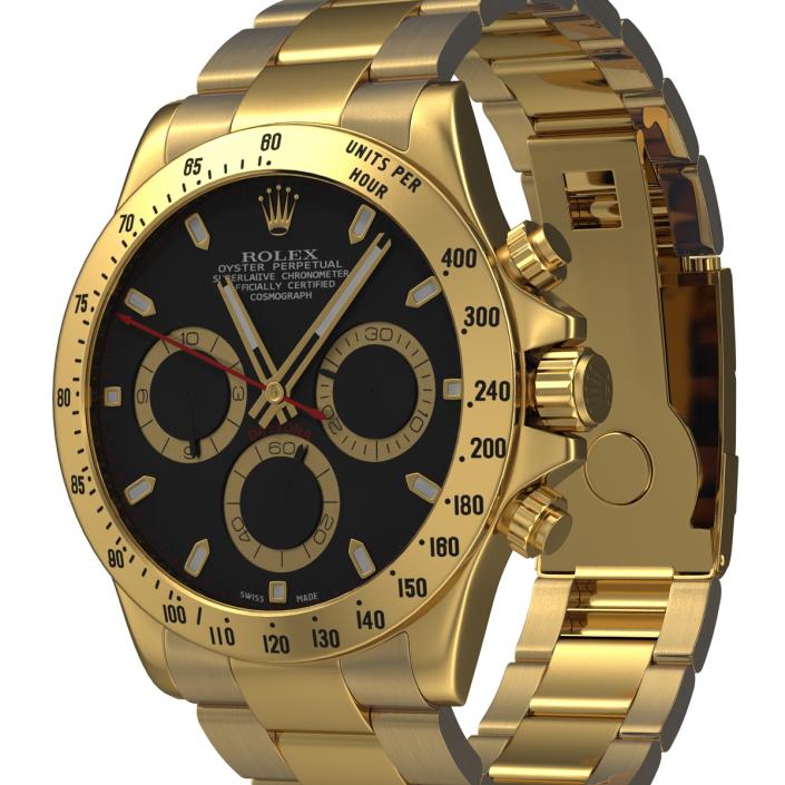 3D Rolex Gold Daytona Black Dial 2