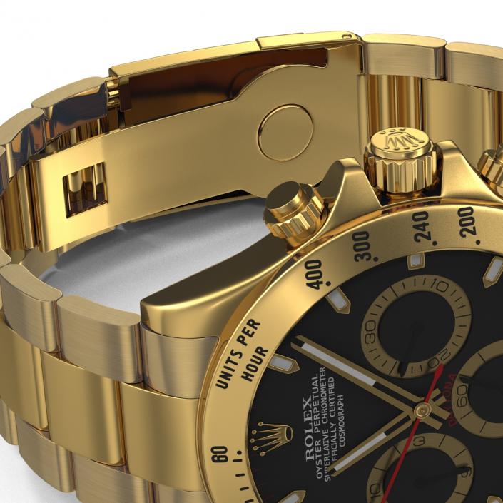 3D Rolex Gold Daytona Black Dial 2