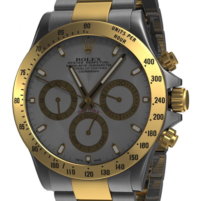 3D model Rolex Daytona Two Tone White 2