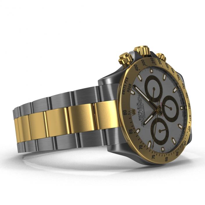 3D model Rolex Daytona Two Tone White 2